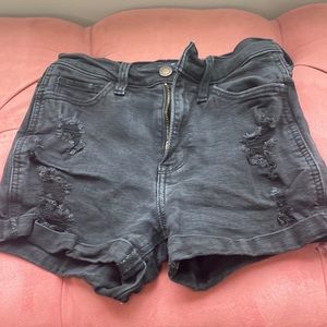 womens HOLLISTER black jean shorts size 1